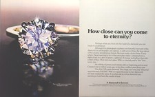 De Beers 2.45 Carat Solitaire Ring A Diamond Is Forever Vintage Print Ad 1977