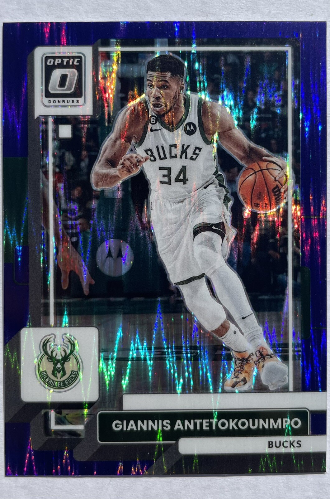 Giannis Antetokounmpo 2022 Donruss Optic Purple Shock #75