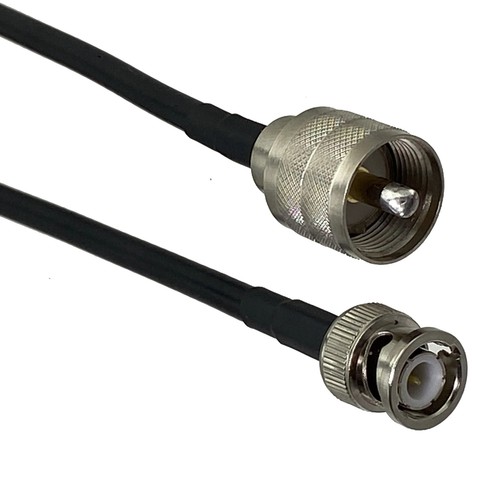 UHF PL259 Male & SO239 Female to BNC Male Connector crimp RG58 RG316 cable RF - Picture 4 of 19