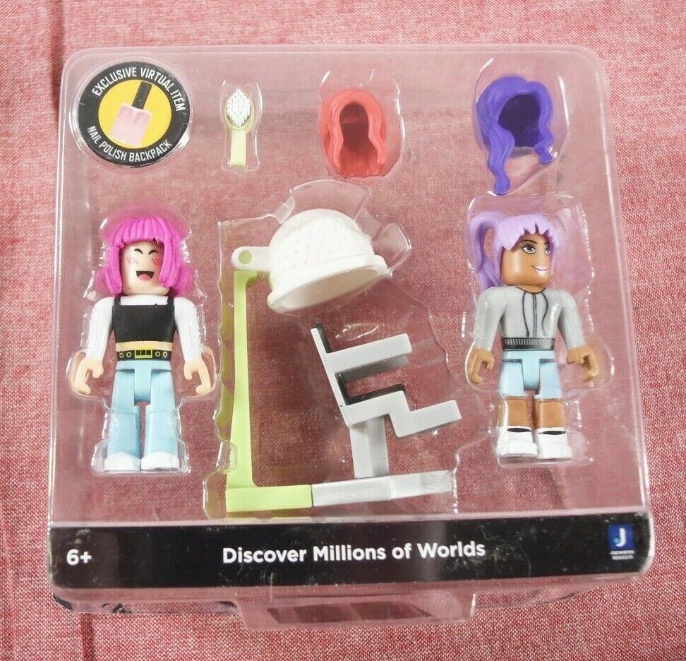 ROBLOX Celebrity Action Figure WOLFPAQ BROOKHAVEN HAIR & NAILS Polish  Playset