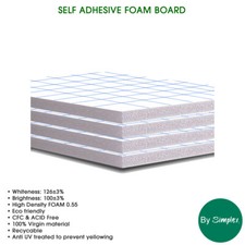 A0 SELF ADHESIVE Foam Board 5mm 841 x 1188 (10 PACK)  S/A Ref:FB134