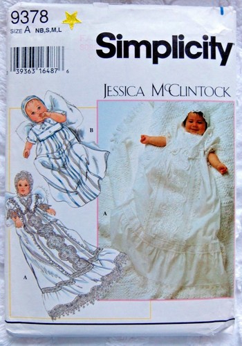 9398 Infant Toddler Christening Dress Pattern sz NB-L - McClintock 1996 UNCUT - Picture 3 of 3