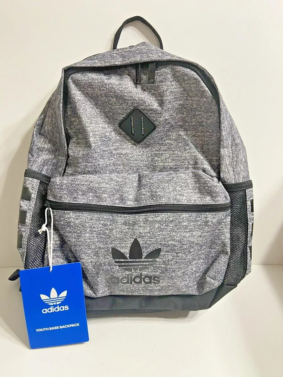 New Adidas Youth Original Base Backpack In Black And Gray NWT