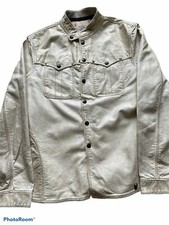Stunning Ringspun Kelly Leather Look Cream Jacket Size Medium