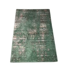 Green And Grey And Gold 40 x 27 Accent Rug Abstract