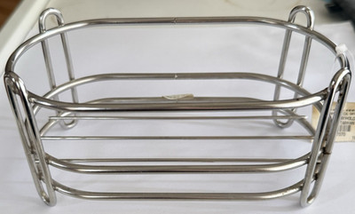 Williams-Sonoma Oval Chrome Wire 2-Bottle Hand Dish Liquid Soap Holder Caddy-NWT