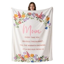 Throw Blankets Anniversary Birthday Gift for Mother from Daughter Son, Mom Bl...