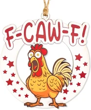 Funny Christmas Ornaments, F-Caw-F Chicken Ornaments for Nelxi-257 