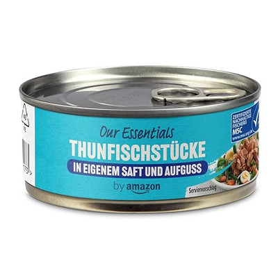 By Amazon Thunfischstücke in eigenem Saft und Aufguss, 145g (1er-Pack)