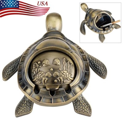 K COOL Ashtray with Lid for Cigarettes Outdoor Indoor, Metal Smokeless Windproof