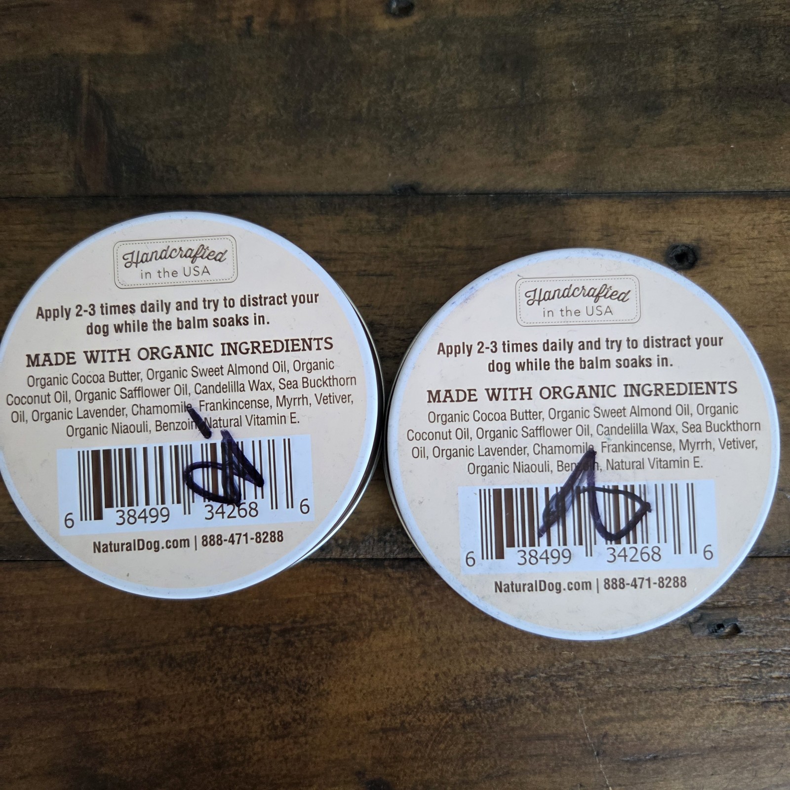 2pk 4oz Natural Dog Company Skin Soother Healing Balm Organic 118 ml. Tin New