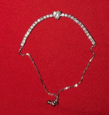 QVC  Diamonique Sterling Silver Heart Slip Bracelet
