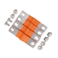 8PCS 3mm Thick Flexible Busbar M6 Posts Straps 74mm Hole Central Pitch Connec...