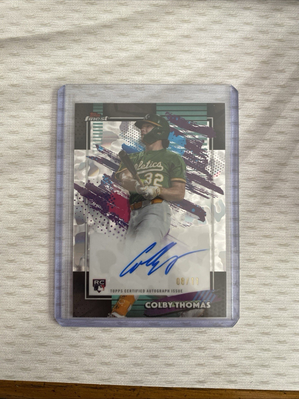 2026 Topps Finest First Day Issue Molten Mercury Colby Thomas Auto /11 (RC)