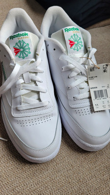 Reebok Club C 85 Men s Tennis Shoes Sneakers White/Green Classic Retro Style 11