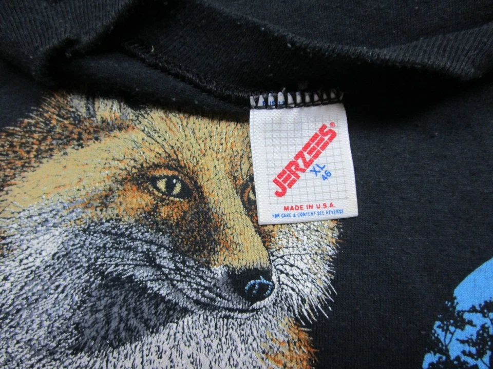 Camiseta de zorro cola blanca vintage para hombre (XL) 1980 Nature Jerzees al aire libre animal Foto 4 de 4