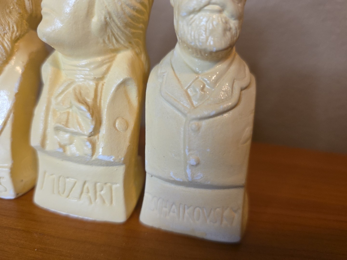 HERCO Vintage Composers 6 Famous Statuettes Busts: Mozart, Brahms, Beethoven, ..