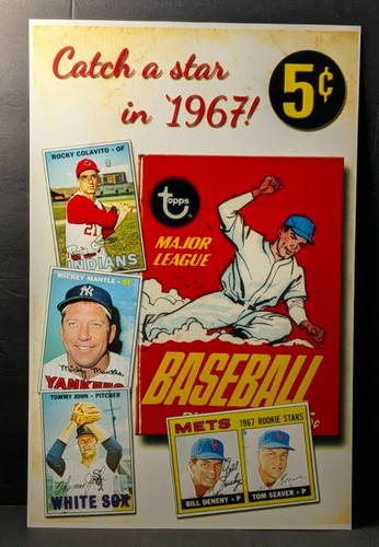 1967 Topps Baseball Card Repro Window Advertising 11"x17"