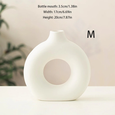 Light Luxury White Donut Vase Living Room Study Bedroom Cafe Hotel Vacation Hous