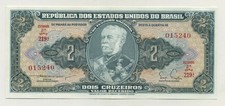 Brazil 2 Cruzeiros ND 1956 Pick 157A.c UNC Uncirculated Banknote