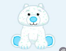 Webkinz Arctic Polar Bear HM342 gently used plush VIRTUAL code white blue cub