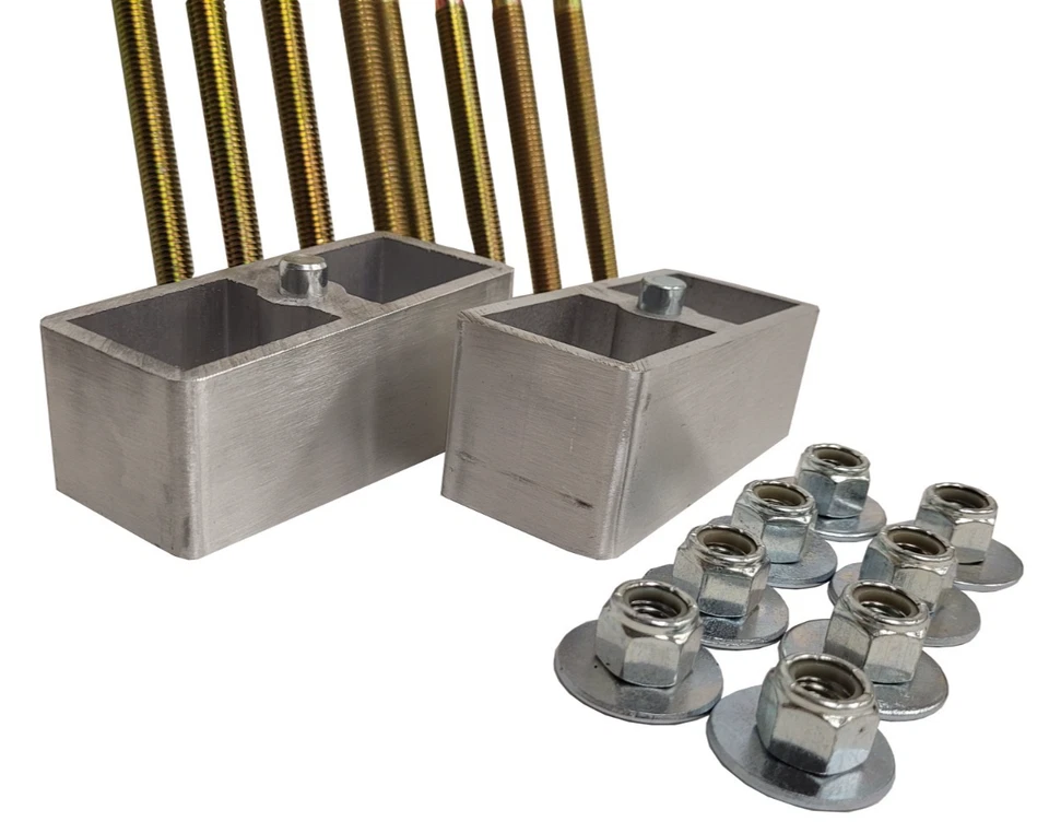 Kit de bloco de alumínio rebaixamento traseiro 3" com parafusos em U compatível com caminhão importado 1999-2014 - Imagem 2 de 4