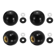 4Pcs Threaded Ball Knobs, M5 x 16mm Phenolic Plastic Ball Handles, Black