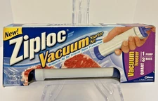 Discontinued Ziploc Vacuum Hand Pump Starter Kit Includes Vacuum Plus ONE Bag