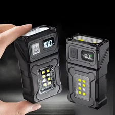 Super Bright Mini USB Rechargeable LED Flashlight Torch with Tail Magnet & COB