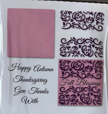  THANKFUL WORDS  10 Piece Die And Stamp By Scrapbooking Made Simple