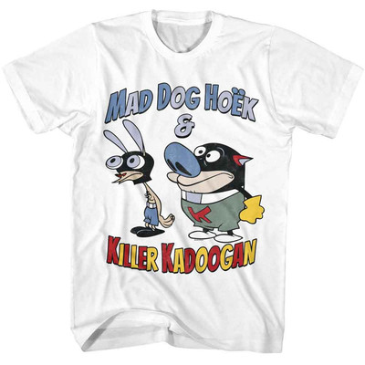 Ren And Stimpy Mad Dog Hoek White TV Shirt
