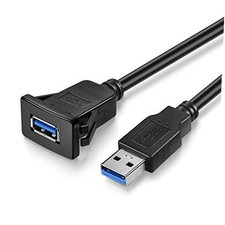 1M USB3.0 Square Flush Mount - Extension Panel Cable, for Car, Boat, 3 feet