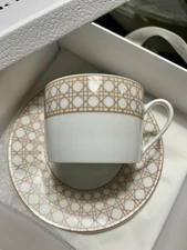 Christian Dior Breakfast Tea Set  Beige Tone Cannage Montaigne New