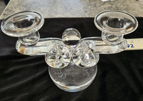 Steuben crystal dual candalabra- SIGNED!