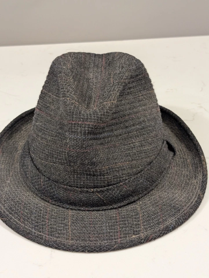 Винтажная мужская шляпа-федора Stetson средний размер США серая шерсть - Изображение 2 из 4