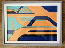 A4 Print. Carbon - from Paint/Ink picture by L W Bishop 2026 with frame