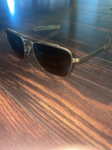 Vintage B&L Ray-Ban Outdoorsman – Gold Aviator – Brow Bar – USA – 1960s RARE - Picture 4 of 12