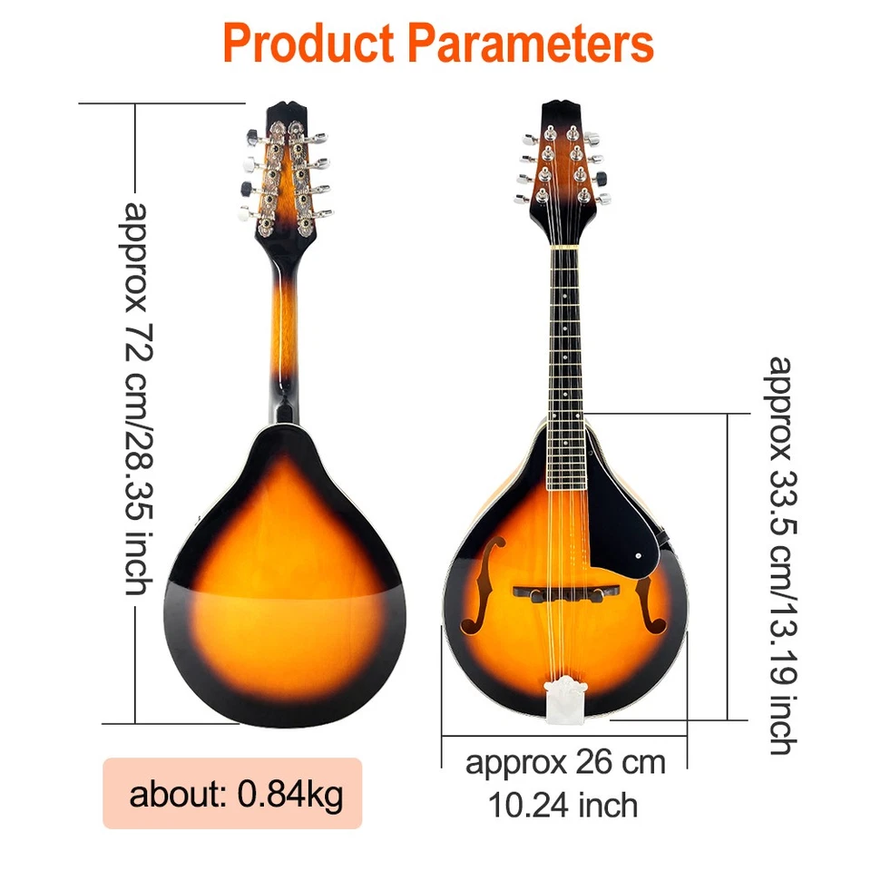Kit de instrumentos estilo mandolina A con bolsa de concierto selecciones de correa para principiantes  Foto 3 de 4
