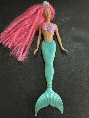 2002 Vintage Mermaid Fantasy Barbie Doll 56759 Mattel Soft Body Tail/Pink
