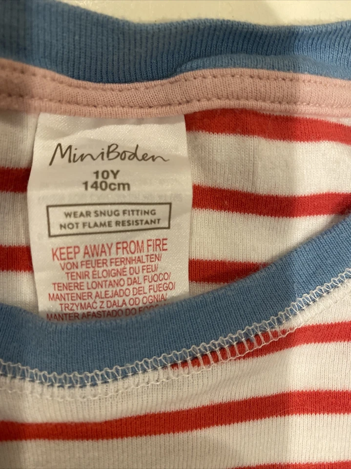Juego de pijama a rayas rojo/blanco/azul Mini Boden talla 10 para niña Foto 3 de 4