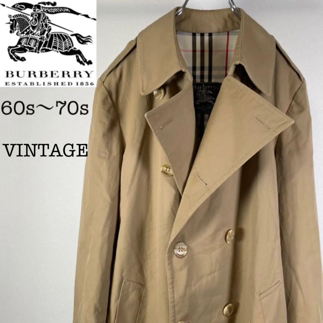 Burberry Prorsum Trench Coat 60S 70S Beige Nova Check. Women's
