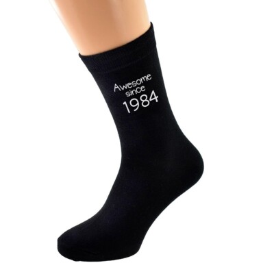 Tolle schwarze Socken seit 1984 40. Geburtstag UK 5-12 N1275