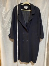 Vtg Jennifer Chase Long Pea Coat Women's 22 Blue Wool Made In Usa