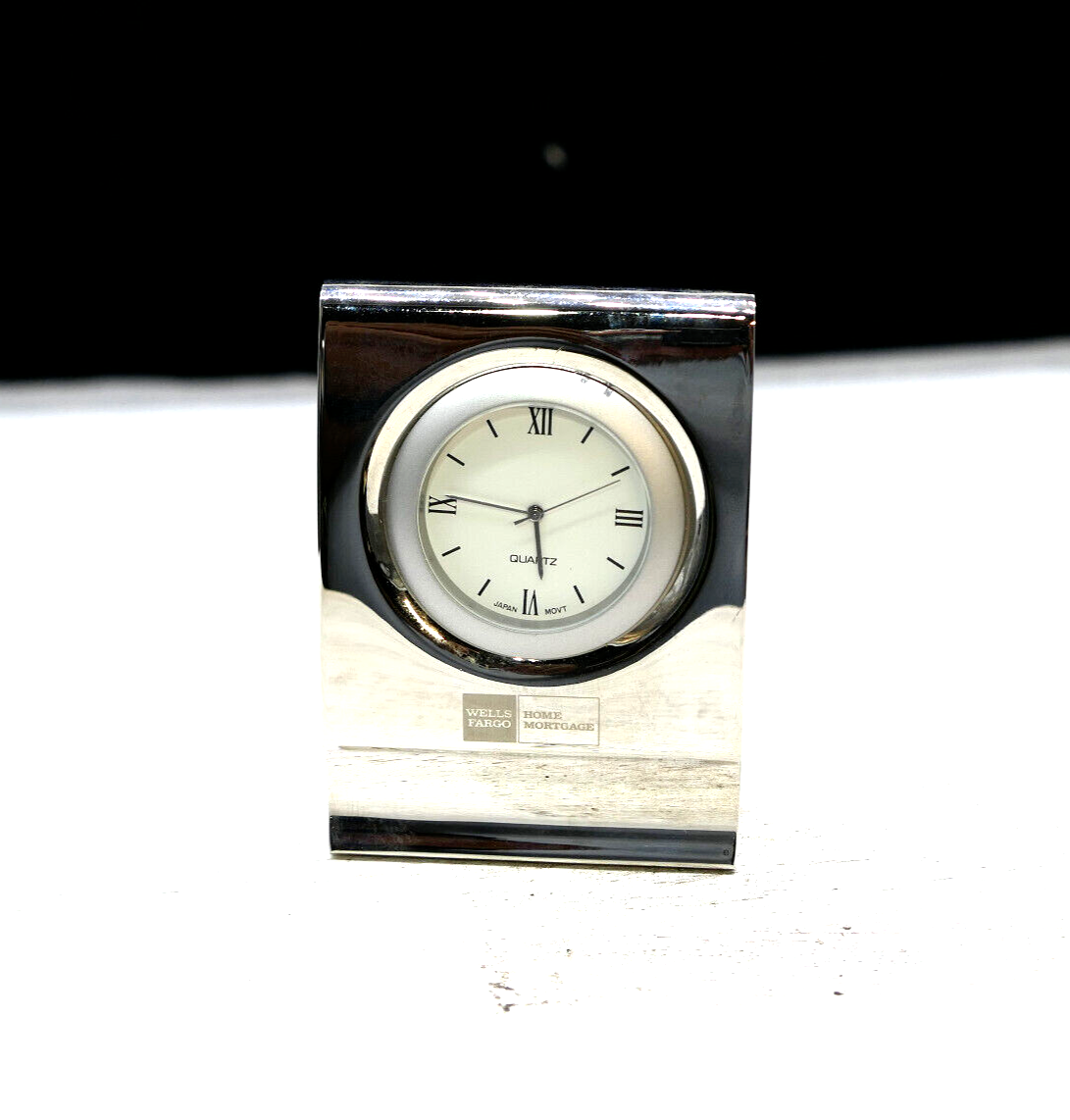 Chrome Desk Clock, Wells Fargo Home Mortgage Promo, Japan Mvmt., | eBay UK