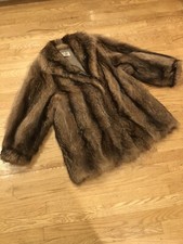 Barthwind Raccoon Fur Jacket Brown Women's Extra Large
