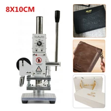 110V Manual Hot Foil Stamping Machine 8*10CM Leather Gold Embossing Logo Press