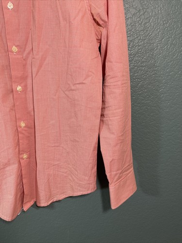 Structure slim fit orange small checkered button down size small cotton blend - Picture 3 of 12