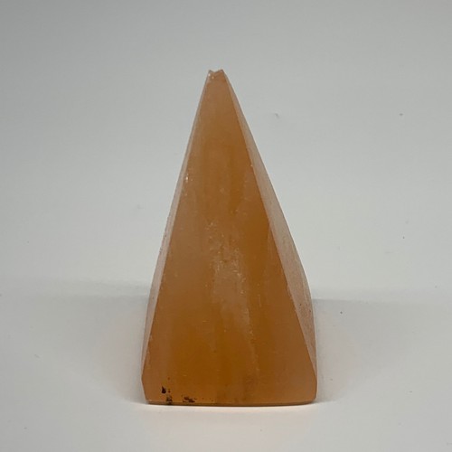 250g, 3.8"x2" Orange Selenite/Satin Spar Pyramid Crystal @Morocco, B24237 - Picture 8 of 12