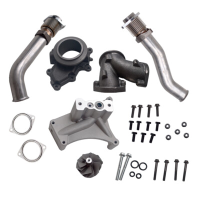Bellowed Up Pipes Housing Turbo Pedestal For 1999.5 -2003 Ford 7.3L Powerstroke