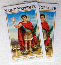 ST EXPEDITE   Prayer for Urgent Needs   Embossed Medal   C/C SIZE   PACK OF TWO